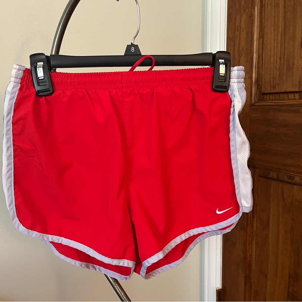 Nike Red Athletic Shorts with Split Hem